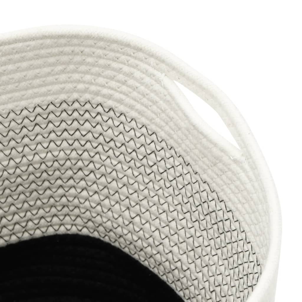 Καλάθια Αποθήκευσης 2 τεμ. Ασπρόμαυρα από Βαμβάκι