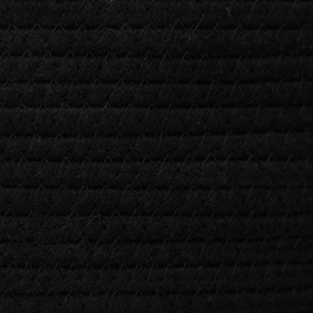 Καλάθι Αποθήκευσης Μαύρο και Λευκό Ø49x65 εκ. Βαμβακερό