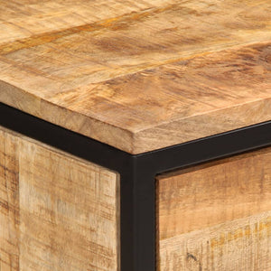 Κομοδίνα με 2 Συρτάρια 40x35x53 εκ. Μασίφ Ακατέργ. Ξύλο Μάνγκο