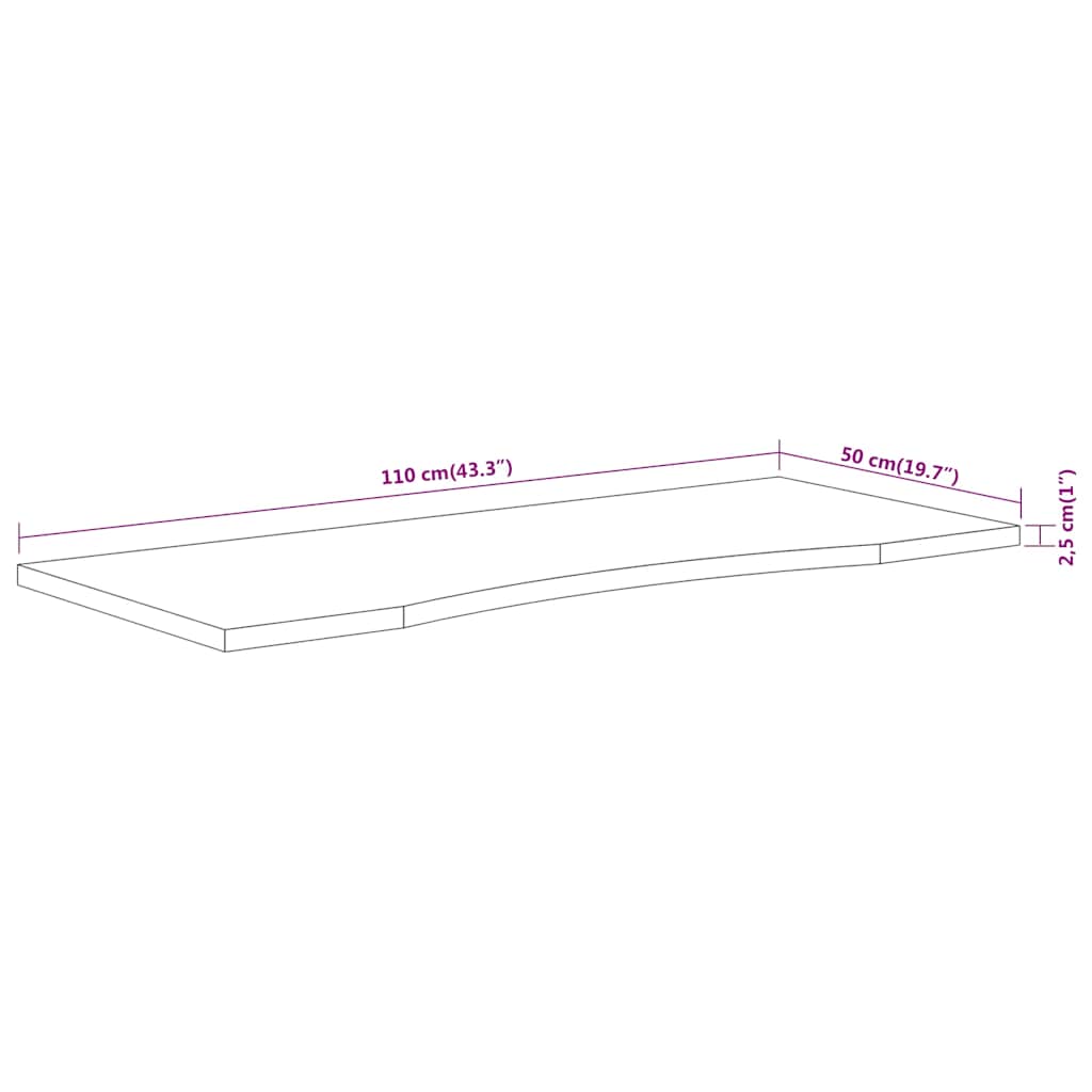 Επιφάνεια Γραφείου Ορθογώνια 110x50x2,5 εκ. Μασίφ Ξύλο Ακακίας