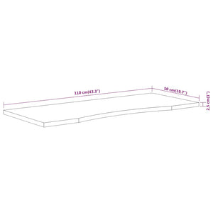 Επιφάνεια Γραφείου Ορθογώνια 110x50x2,5 εκ. Μασίφ Ξύλο Ακακίας
