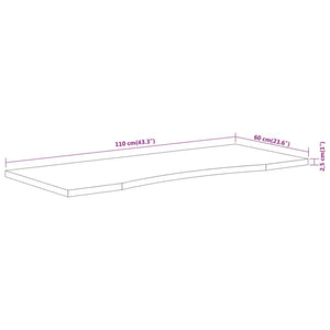 Επιφάνεια Γραφείου Ορθογώνια 110x60x2,5 εκ. Μασίφ Ξύλο Ακακίας