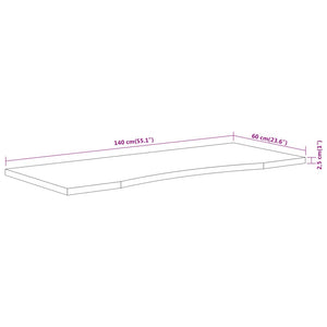 Επιφάνεια Γραφείου Ορθογώνια 140x60x2,5 εκ. Μασίφ Ξύλο Ακακίας - Pakobazaar
