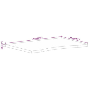 Επιφάνεια Γραφείου Καμπύλη 120x50x2,5 εκ Μασίφ Ακατ. Μάνγκο