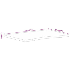 Επιφάνεια Γραφείου Καμπύλη 140x50x2,5 εκ Μασίφ Ακατ. Μάνγκο