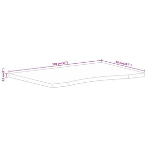 Επιφάνεια Γραφείου Καμπύλη 160x50x2,5 εκ Μασίφ Ακατ. Μάνγκο