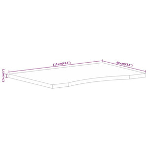Επιφάνεια Γραφείου Καμπύλη 110x60x2,5 εκ Μασίφ Ακατ. Μάνγκο