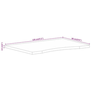 Επιφάνεια Γραφείου Καμπύλη 120x60x2,5 εκ Μασίφ Ακατ. Μάνγκο