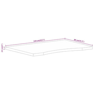 Επιφάνεια Γραφείου Καμπύλη 110x80x2,5 εκ Μασίφ Ακατ. Μάνγκο