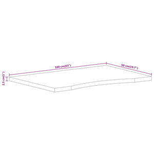 Επιφάνεια Γραφείου Καμπύλη 160x50x2,5 εκ Μασίφ Ακατ. Μάνγκο