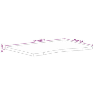 Επιφάνεια Γραφείου Καμπύλη 100x80x2,5 εκ Μασίφ Ακατ. Μάνγκο