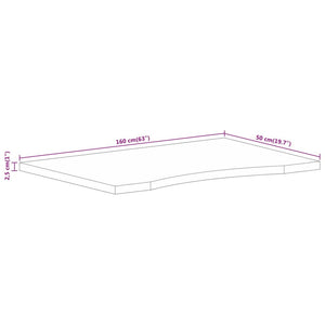 Επιφάνεια Γραφείου Καμπύλη 160x50x2,5 εκ Μασίφ Ακατ. Μάνγκο
