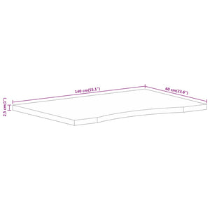 Επιφάνεια Γραφείου Καμπύλη 140x60x2,5 εκ Μασίφ Ακατ. Μάνγκο - Pakobazaar