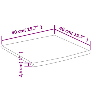 Ράφι Επιτοίχιο Ορθ. Live Edge 40x40x2,5 εκ. Μασίφ Ξύλο Ακακίας