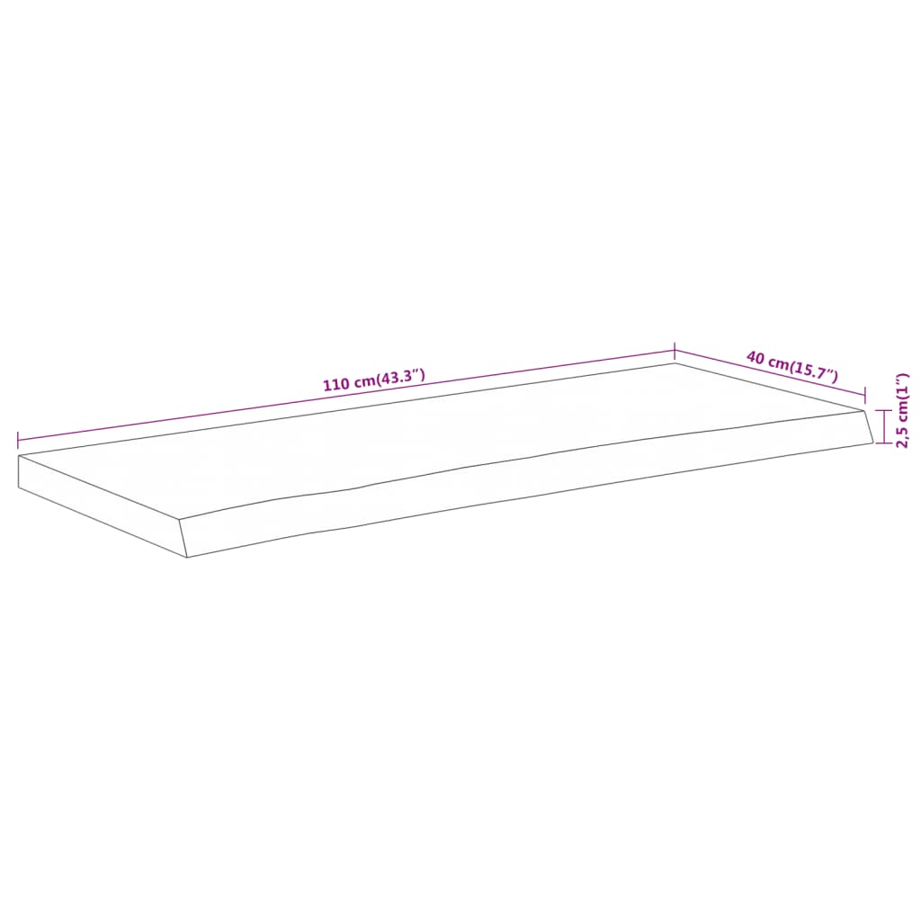 Επιφάνεια Τραπεζιού Ορθογώνια 110x40x2,5 εκ. Μασίφ Ξύλο Ακακίας