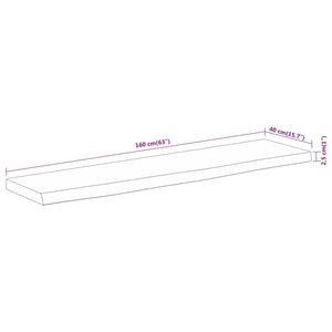 Επιφάνεια Τραπεζιού Ορθογώνια 160x40x2,5εκ. Μασίφ Ξύλο Ακακίας - Pakobazaar