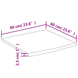 Πάγκος Μπάνιου Ορθογώνιος 60x60x2,5 εκ. Μασίφ Ξύλο Οξιάς - Pakobazaar