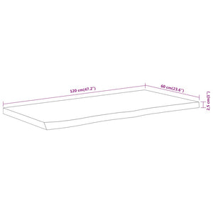 Πάγκος Μπάνιου Ορθογώνιος 120x60x2,5 εκ. από Μασίφ Ξύλο Ακακίας - Pakobazaar