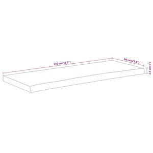 Πάγκος Μπάνιου Ορθογώνιος 140x60x2,5 εκ. από Μασίφ Ξύλο Ακακίας