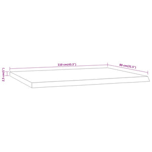Επιφάνεια Γραφείου Ορθογώνια 110x80x2,5 εκ. Μασίφ Ξύλο Ακακίας