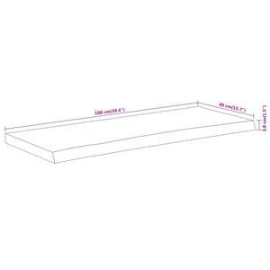Επιφάνεια Τραπεζιού Ορθογώνια 100x40x3,8 εκ. Μασίφ Ξύλο Ακακίας