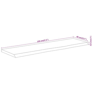 Επιφάνεια Τραπεζιού Ορθογώνια 120x40x3,8 εκ. Μασίφ Ξύλο Ακακίας - Pakobazaar