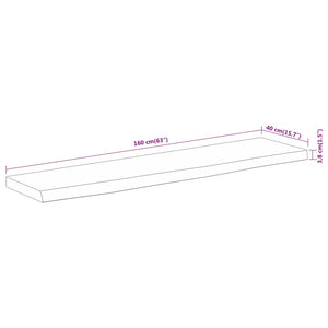 Επιφάνεια Τραπεζιού Ορθογώνια 160x40x3,8 εκ. Μασίφ Ξύλο Ακακίας