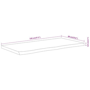 Πάγκος Μπάνιου Ορθογώνιος 120x60x3,8 εκ. από Μασίφ Ξύλο Ακακίας - Pakobazaar