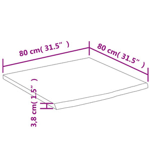 Επιφάνεια Γραφείου Τετράγωνη 80x80x3,8 εκ. Μασίφ Ξύλο Ακακίας