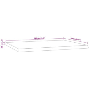 Επιφάνεια Γραφείου Ορθογώνια 110x80x3,8 εκ. Μασίφ Ξύλο Ακακίας - Pakobazaar