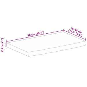 Επιφάνεια Τραπεζιού 50x40x2,5 εκ. Live Edge Μασίφ Ξύλο Μάνγκο - Pakobazaar