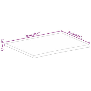 Επιφάνεια Τραπεζιού 90x60x2,5 εκ. Live Edge Μασίφ Ξύλο Μάνγκο - Pakobazaar
