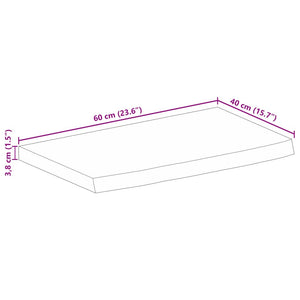 Επιφάνεια Τραπεζιού 60x40x3,8 εκ. Live Edge Μασίφ Ξύλο Μάνγκο - Pakobazaar