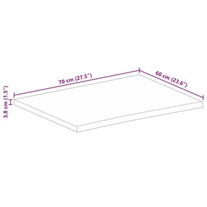 Επιφάνεια Τραπεζιού 70x60x3,8 εκ. Live Edge Μασίφ Ξύλο Μάνγκο - Pakobazaar