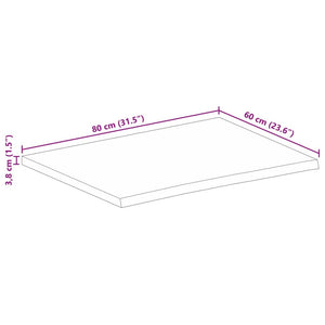 Επιφάνεια Τραπεζιού 80x60x3,8 εκ. Live Edge Μασίφ Ξύλο Μάνγκο - Pakobazaar