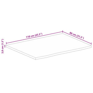 Επιφάνεια Τραπεζιού 110x80x3,8 εκ. Live Edge Μασίφ Ξύλο Μάνγκο