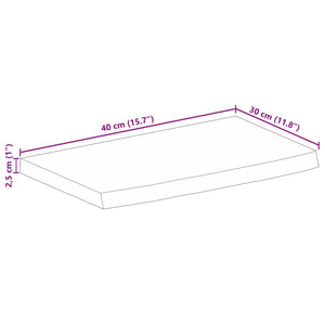Επιφάνεια Τραπεζιού 40x30x2,5 εκ. Live Edge Μασίφ Ξύλο Μάνγκο - Pakobazaar