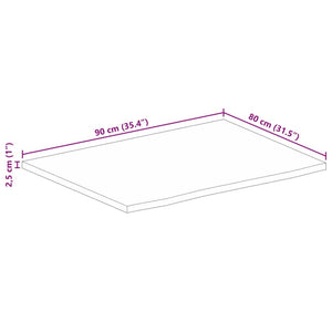 Επιφάνεια Τραπεζιού 90x80x2,5 εκ. Live Edge Μασίφ Ξύλο Μάνγκο