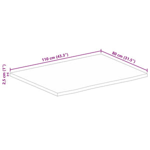 Επιφάνεια Τραπεζιού 110x80x2,5 εκ. Live Edge Μασίφ Ξύλο Μάνγκο - Pakobazaar