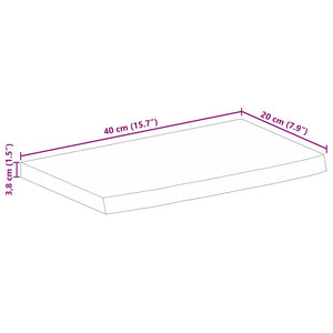 Επιφάνεια Τραπεζιού 40x20x3,8 εκ. Live Edge Μασίφ Ξύλο Μάνγκο