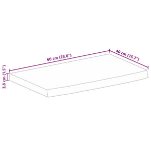 Επιφάνεια Τραπεζιού 60x40x3,8 εκ. Live Edge Μασίφ Ξύλο Μάνγκο - Pakobazaar