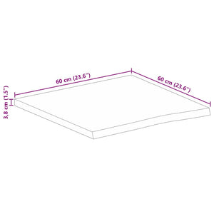 Επιφάνεια Τραπεζιού 60x60x3,8 εκ. Live Edge Μασίφ Ξύλο Μάνγκο - Pakobazaar
