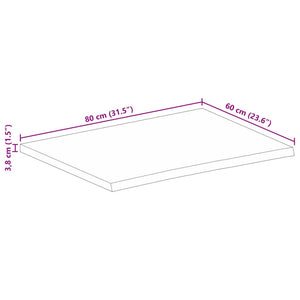 Επιφάνεια Τραπεζιού 80x60x3,8 εκ. Live Edge Μασίφ Ξύλο Μάνγκο - Pakobazaar