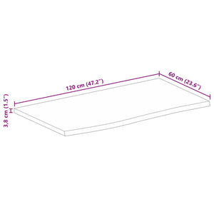 Επιφάνεια Τραπεζιού 120x60x3,8 εκ. Live Edge Μασίφ Ξύλο Μάνγκο - Pakobazaar