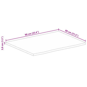Επιφάνεια Τραπεζιού 90x80x3,8 εκ. Live Edge Μασίφ Ξύλο Μάνγκο - Pakobazaar