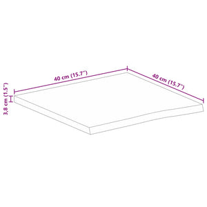 Επιφάνεια Τραπεζιού 40x40x3,8 εκ. Live Edge Μασίφ Ξύλο Μάνγκο - Pakobazaar