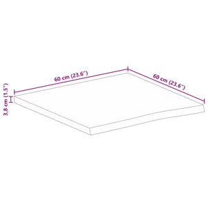 Επιφάνεια Τραπεζιού 60x60x3,8 εκ. Live Edge Μασίφ Ξύλο Μάνγκο