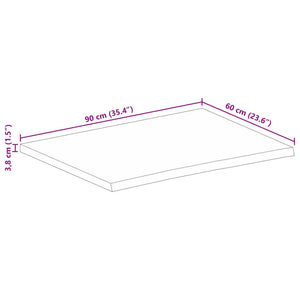 Επιφάνεια Τραπεζιού 90x60x3,8 εκ. Live Edge Μασίφ Ξύλο Μάνγκο - Pakobazaar
