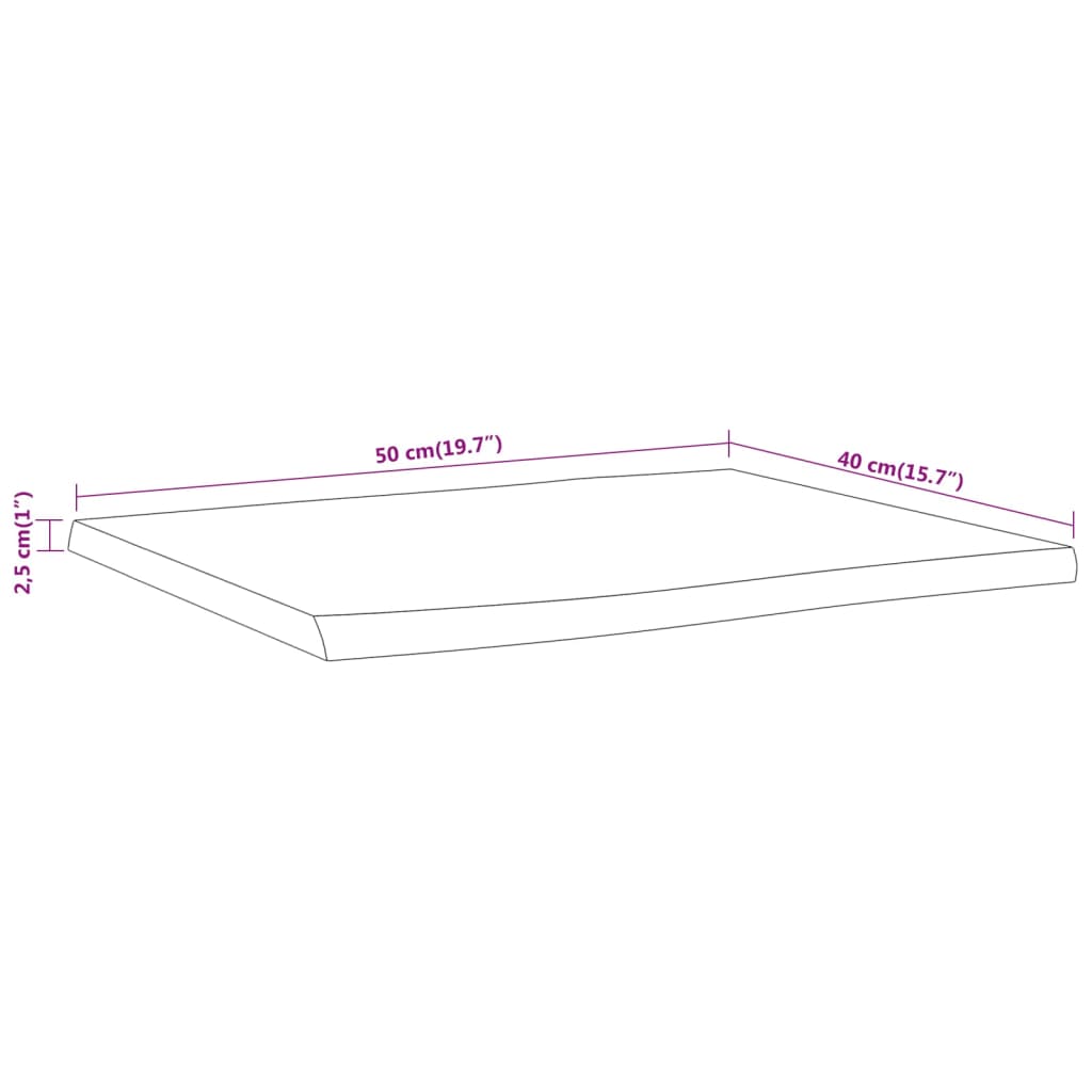 Επιφάνεια Τραπεζιού Ορθογώνια 50x40x2,5 εκ. Μασίφ Ξύλο Ακακίας - Pakobazaar