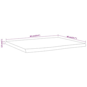 Επιφάνεια Τραπεζιού Ορθογώνια 60x40x2,5 εκ. Μασίφ Ξύλο Ακακίας - Pakobazaar